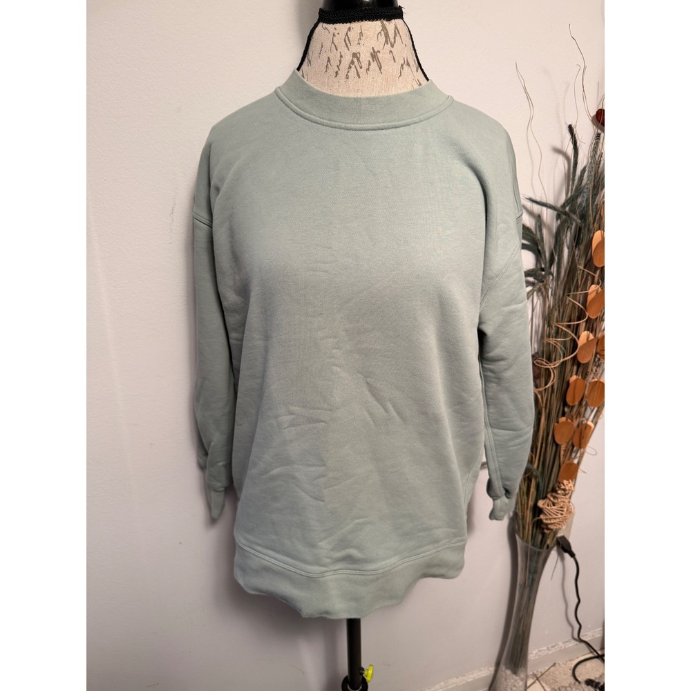 Lululemon Perfectly Oversized Crew Sweatshirt Sage Green Cotton Pullover‎ Size 4
